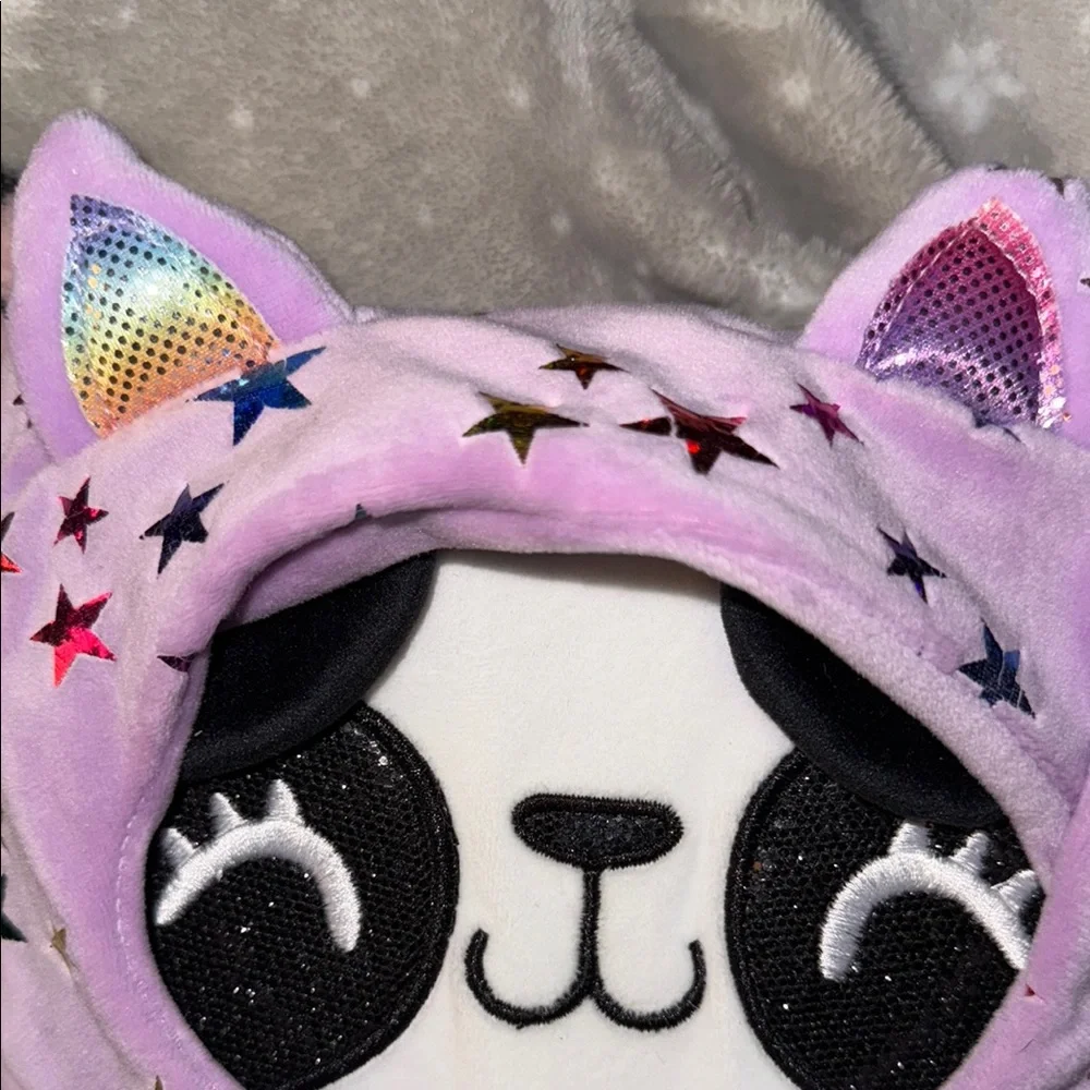 BNWT- Claire's padlock Purple Panda Plush Notebook-Penelope is her name Bonuses!